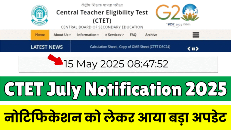 CTET July Notification 2025