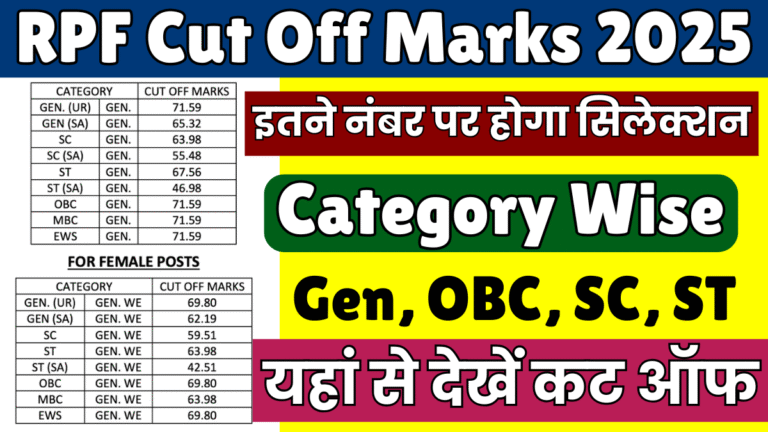 RPF Cut Off Marks 2025