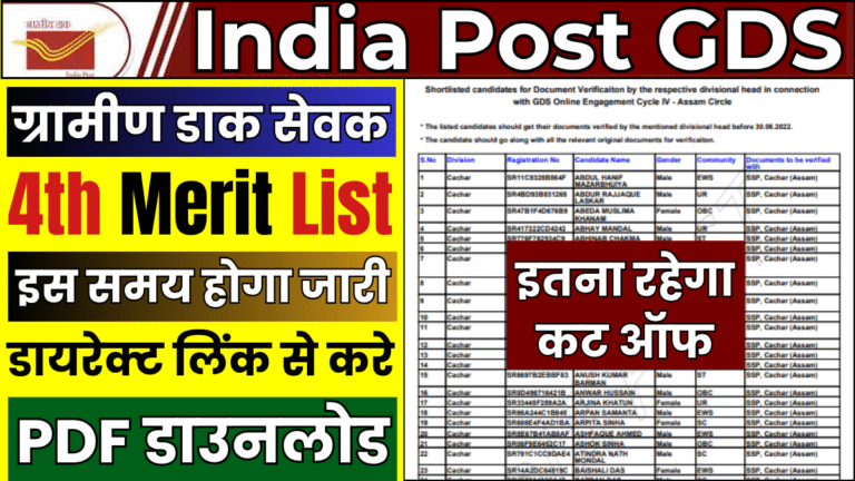 GDS 4th Merit List 2025 Cut Off
